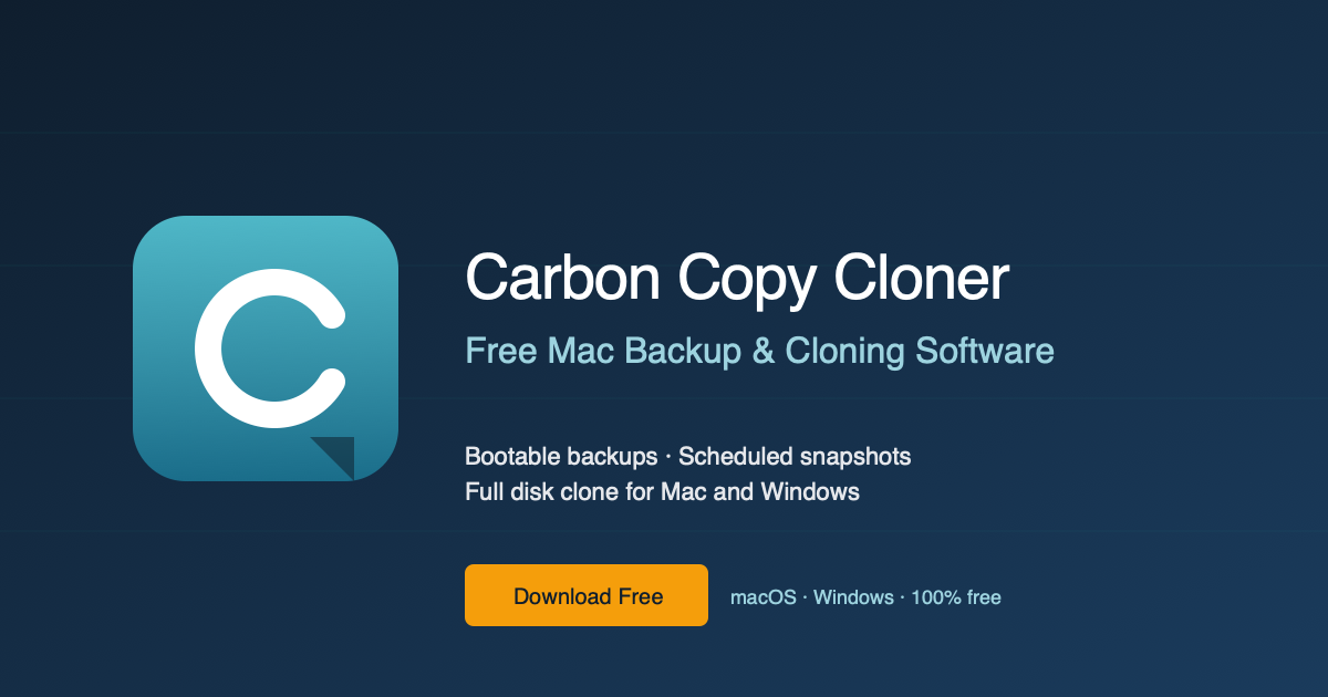 Carbon Copy Cloner Mac Free — Bootable Disaster Backup